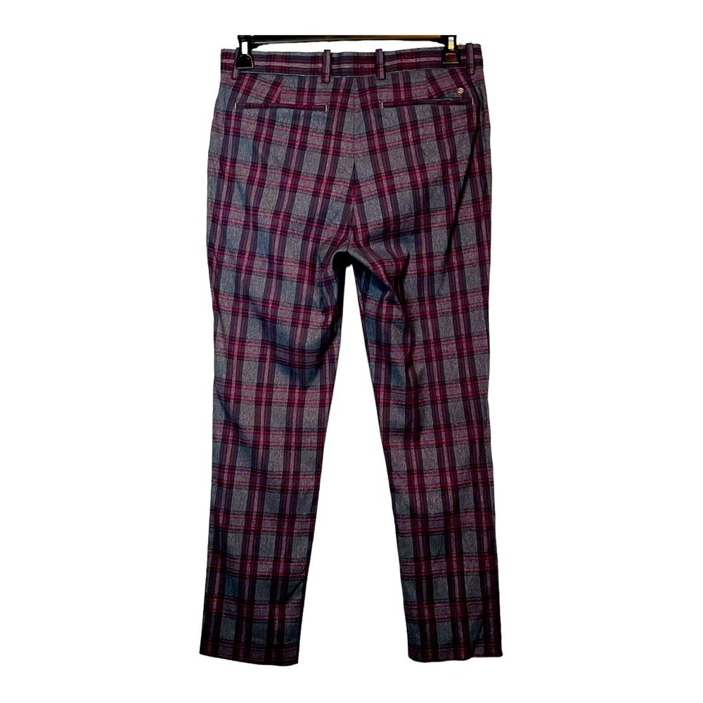 G/FORE MEN'S GOLF PANTS GRAY RED PLAID POCKETS PERFORMANCE SIZE 32/32 - Picture 4 of 9